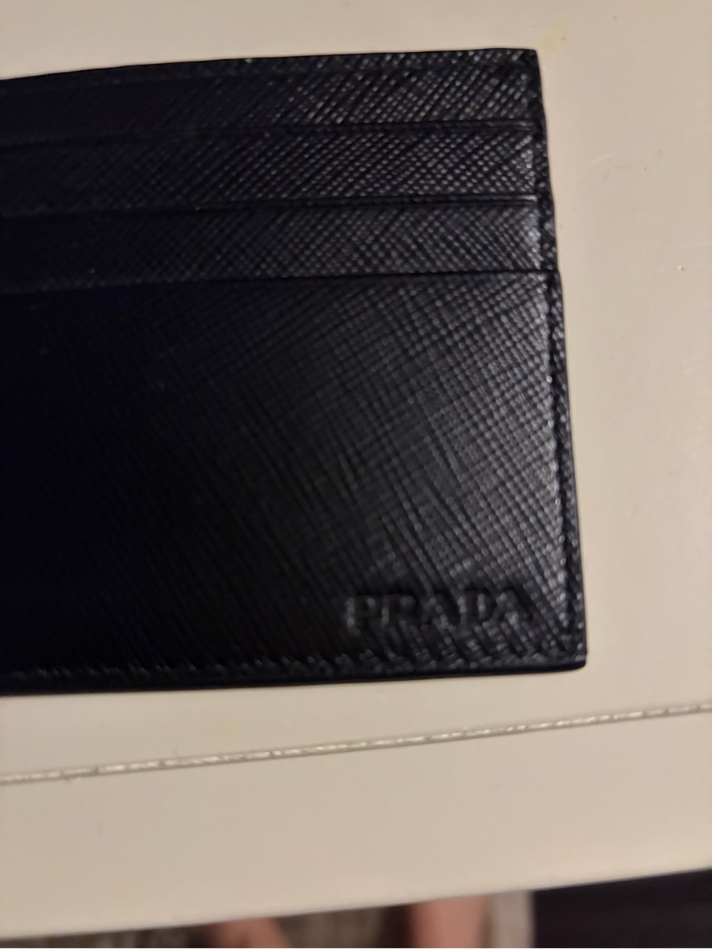 Prada Black Saffiano Leather Slim Card Holder